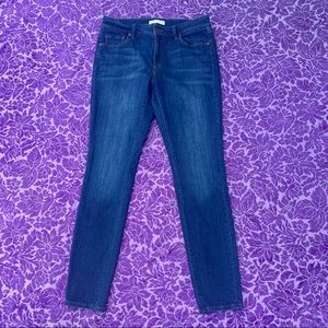 Ann Taylor Loft dark wash mid rise made and loved curvy skinny stretch jeans.